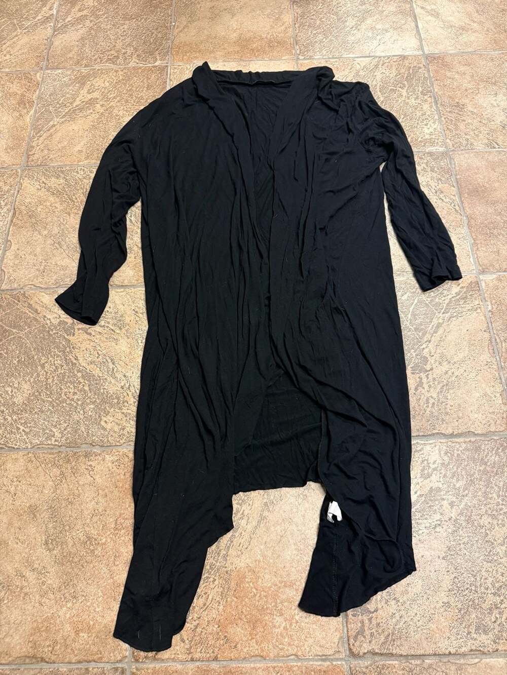 In'Voland Women's Plus Size Long Sleeve Asymmetric Drape Black Cardigan Size 3X